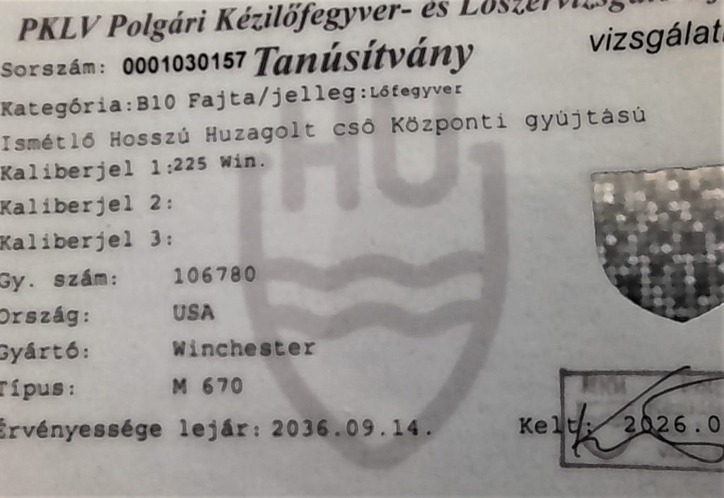 Sörétes és golyós vadászfegyverek átadók – 3. kép