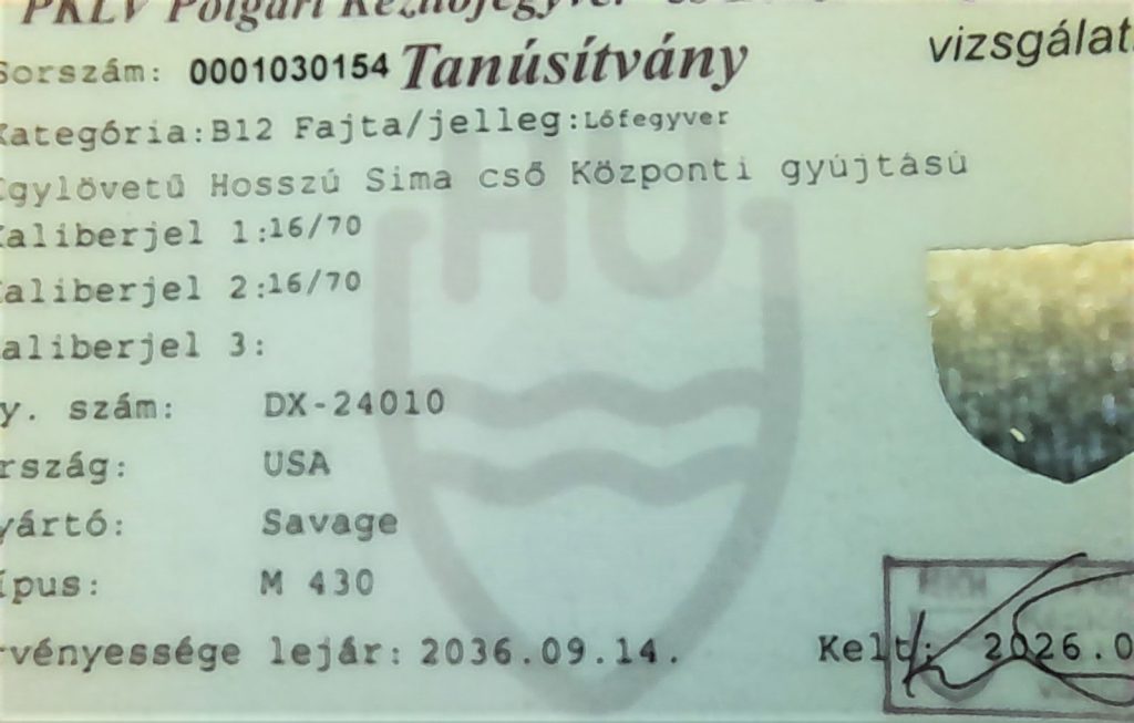 Sörétes és golyós vadászfegyverek átadók – 4. kép