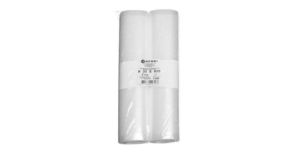 HENDI 297476 bordázott vákuumfólia-tekercs – 300 mm × 6 m, 2 db