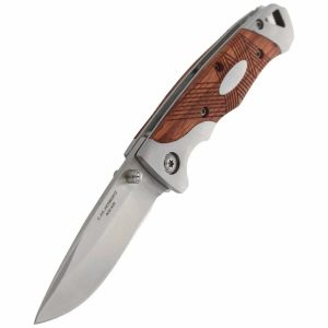 Herbertz zsebkés – fa-ezüst markolat, 7 cm